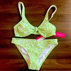 Green floral bikini *read description*
